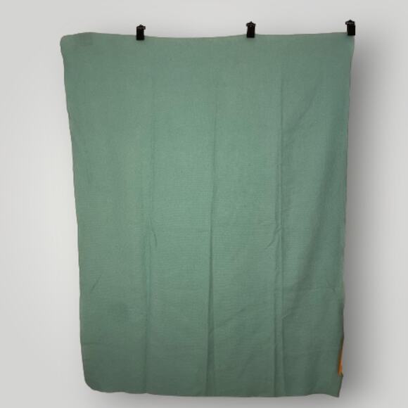 Vintage Faribo Wool Blend Throw Blanket Lightweight Thermal Teal Green 45”x59” - Picture 1 of 3